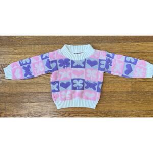 Vintage Park Bench Kids Pink & Purple Sweater Size 2